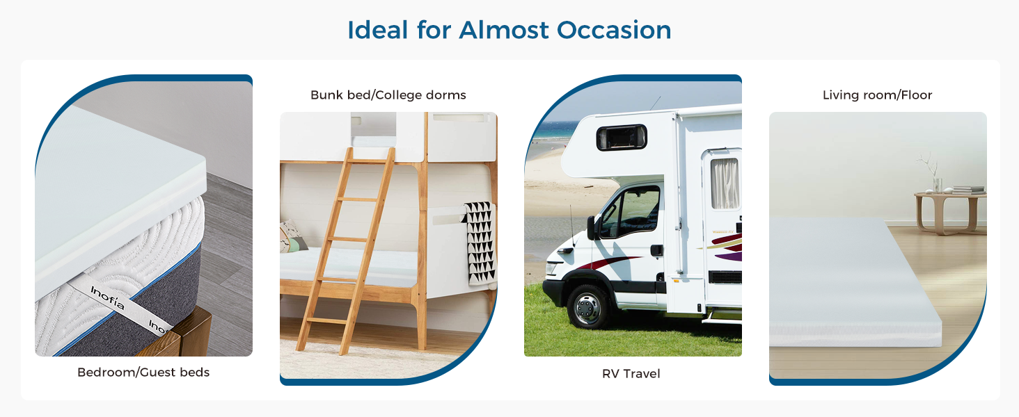 Inofia Sleep King Mattress Topper,Gel Memory Foam Mattress Topper