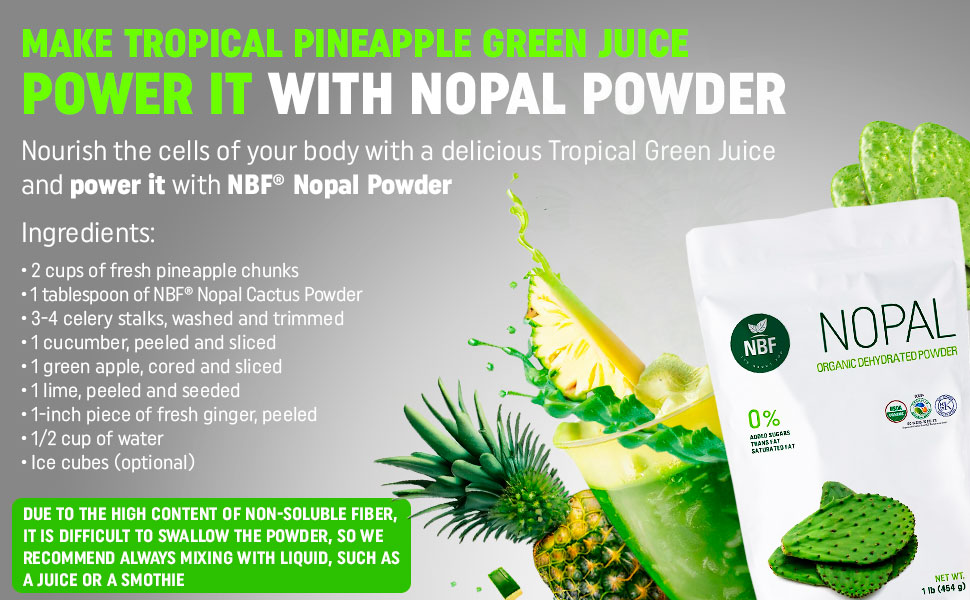Organic Nopal Cactus Powder (176 Ounces) Bulk, 100 Pure