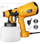 Paint Sprayer, 700W HVLP Spray Gun with 2 Nozzles & 3 Patterns, Flexible Flow Control, Easy to Cl...
