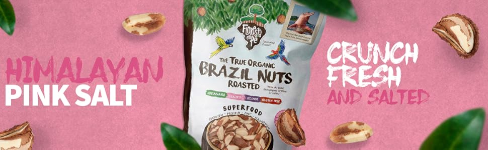 Salted Brazil Nuts, Organic, Roasted - With Himalayan Salt