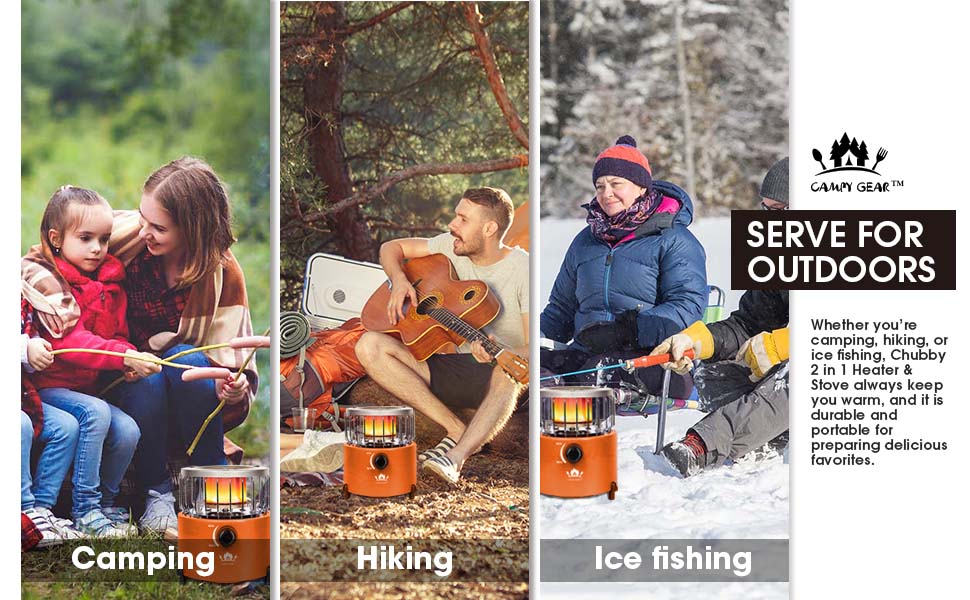 Campy Gear Chubby 2 in 1 Portable Propane Heater & Stove