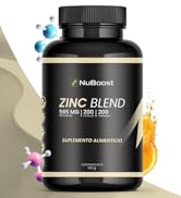 Nuboost Zinc Blend - 200 Cápsulas - Con Colágeno Hidrolizado, L-Arginina, Vitamina C y Zinc 500 m...