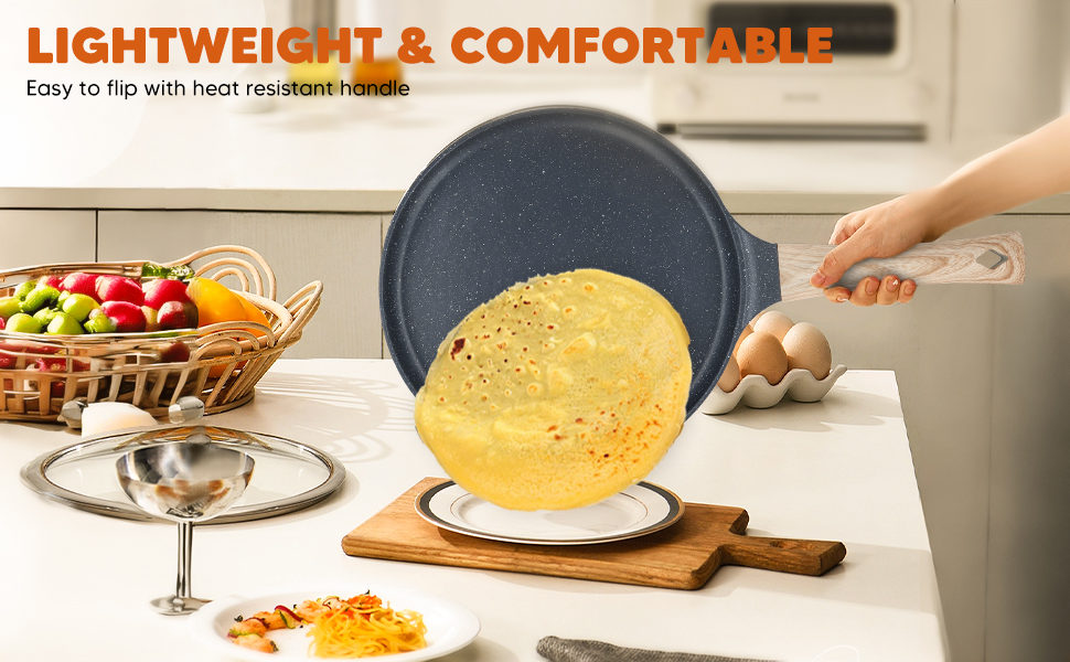 Crepe Pan 24cm Pancake Pan, with Ceramic Non Stick Coating, Suitable