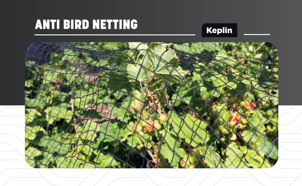 KEPLIN Garden Netting Kit (2x20m) HeavyDuty Woven Mesh Plant