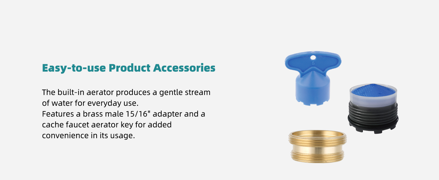 Hibbent Swivel Faucet Adapter Kit, Solid Brass 3/4'' Garden