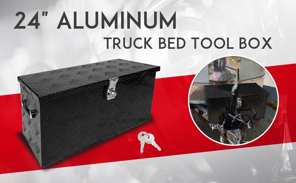 Edicapo 24 Inch Tool Box Flatbox Truck Bed Toolbox ,RV