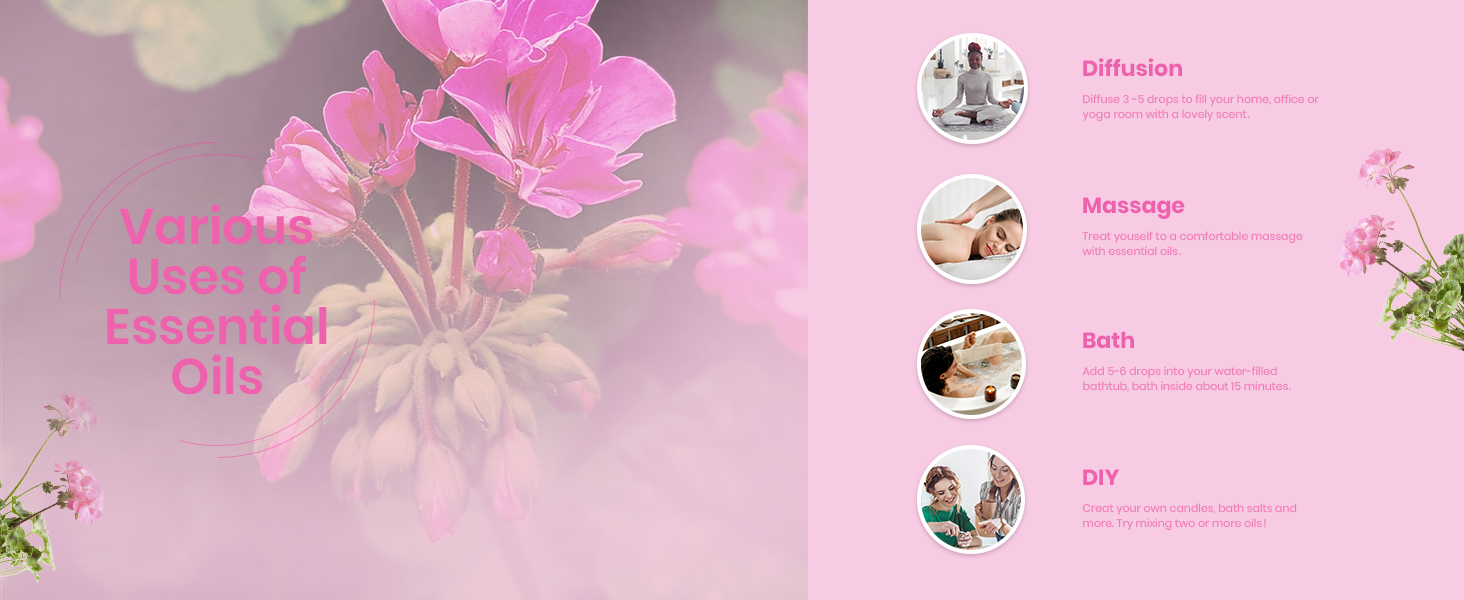 Veda Tinda Geranium Essential Oil, 100 Pure Nature Organic