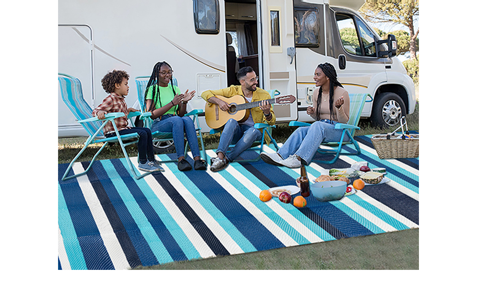 HUGEAR Outdoor Plastic Straw Rug, Waterproof Mat, Washable