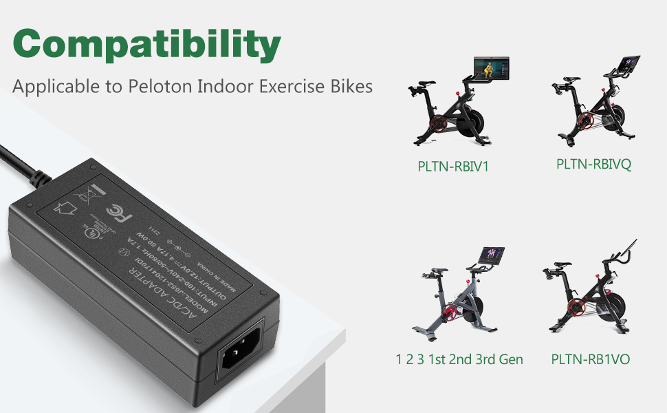 12V Charger for Peloton Exercise Bike 12V 4.17A Power
