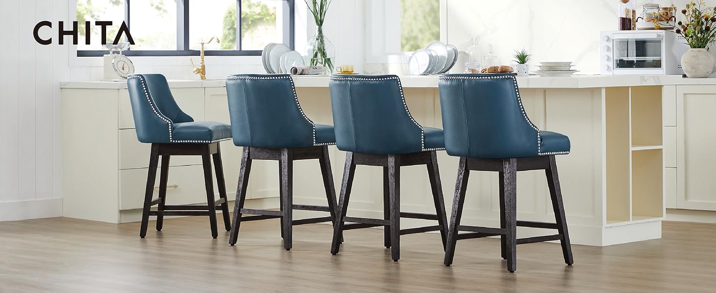 CHITA Swivel Counter and Bar Barstools