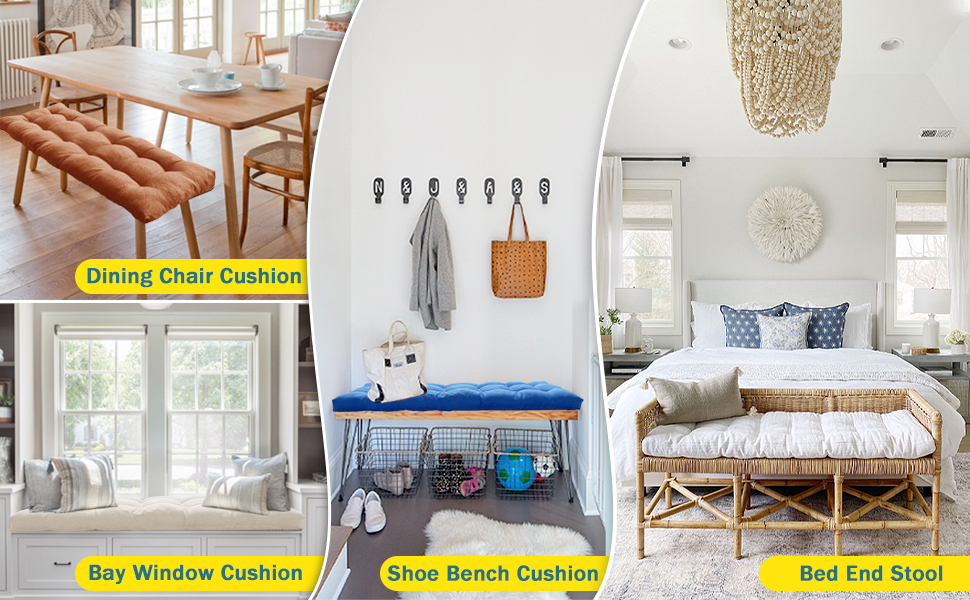PHUSTJKL Custom Size Bench Cushion Indoor NonSlip Comfortable Tufted