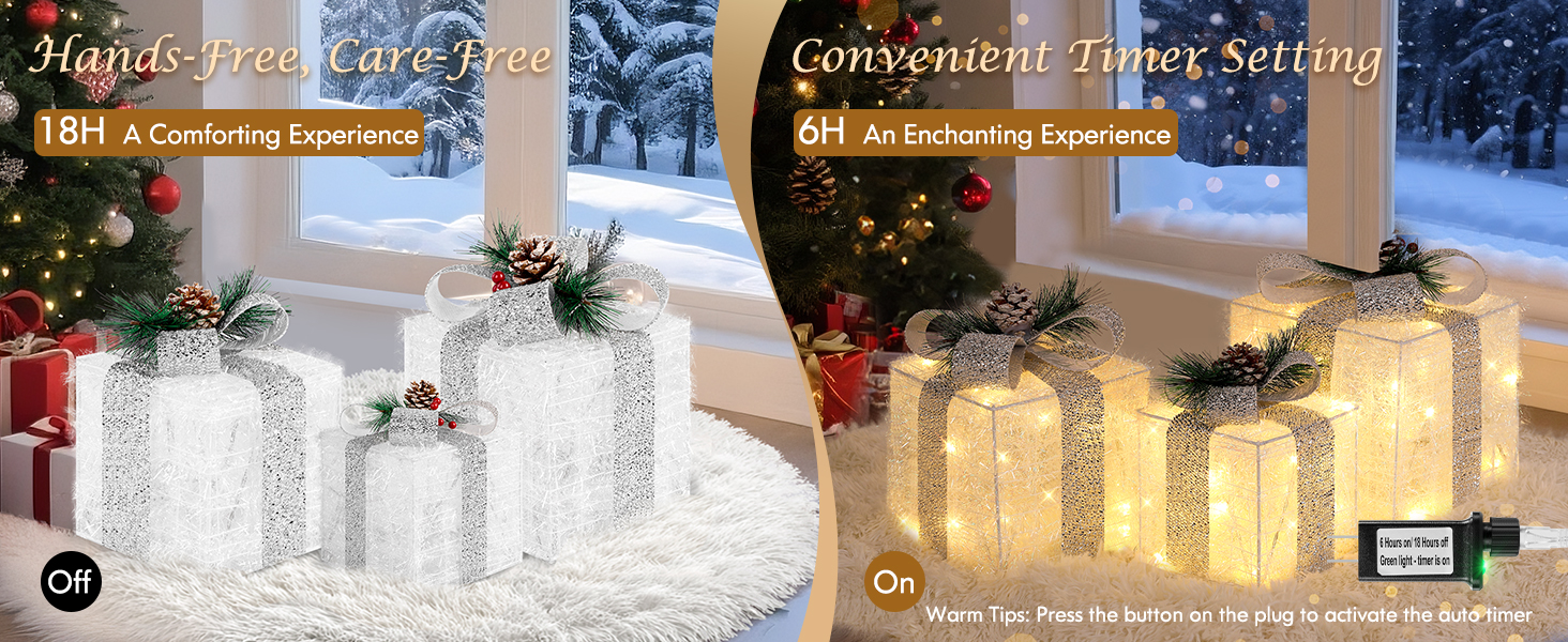 lighted present boxes