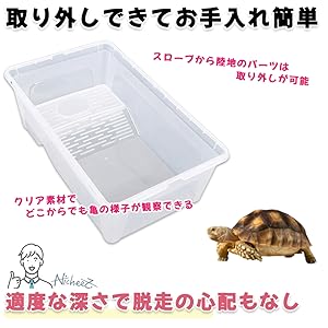 Amazon | Nicheez 亀 水槽 タートル ボックス かめ カメ 爬虫類 飼育