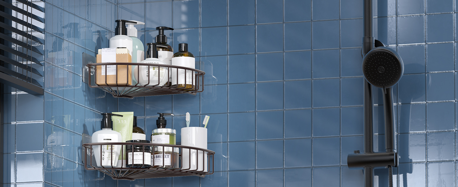 SMARTAKE 2Pack Corner Shower Caddy, SUS304 Stainless Steel, Wall Mounted Bathroom