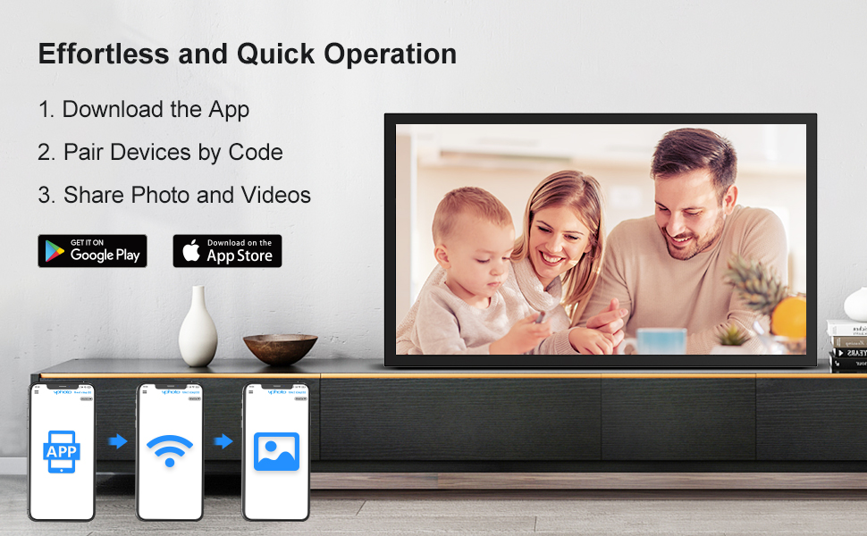 FULLJA 21.5 inch WiFi Smart Digital Picture Frame