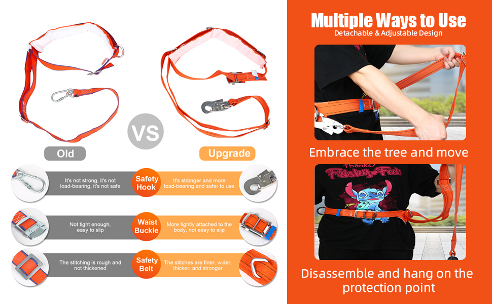 TWSOUL Tree Climbing Spikes, with Adjustable Climbing Belt