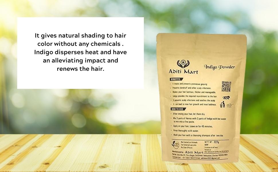 Buy Aditi mart Natural Indigo Powder for Hair Black Colour, Avuri Leaf