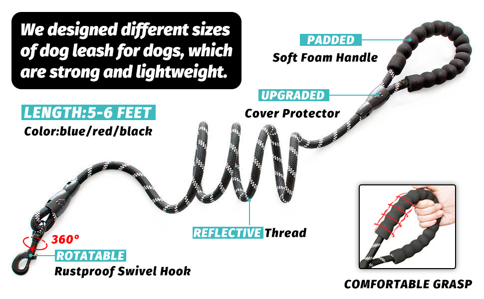 Dog Collar and Leash Set with Extra Poop Bag Holder,Nylon Dog Collar