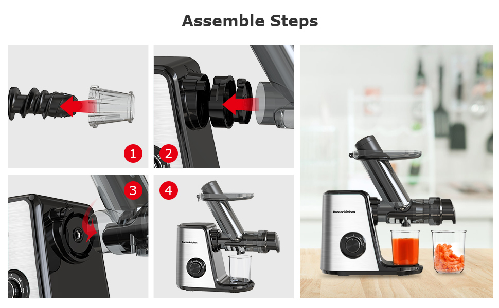 Masticating Juicer Machines, Bonsenkitchen Cold Press