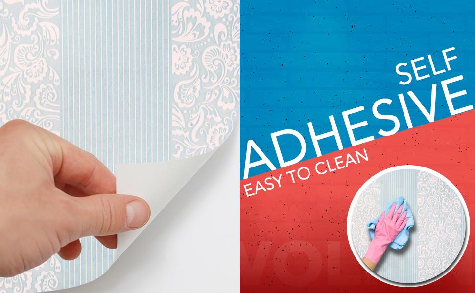 green orange stripes wall stickers wallpaper, anti oil, decal, easy to clean, DIY, Self adhesive PVC