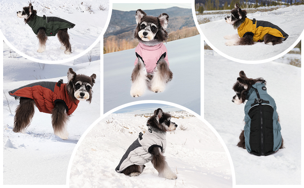 Norbi Dog Winter Coat, Warm Dog Coat Reflective Waterproof Turtleneck