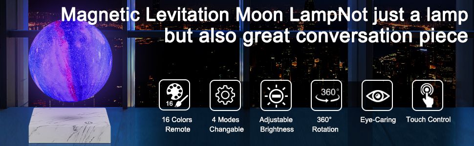 MOON LIGHT/ムーンライト Magnetic levitation Magnetic Levitating Moon Lamp - Floating and Spinning 3D