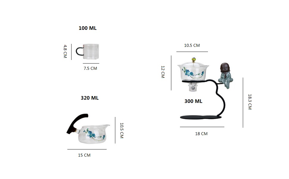 RORA Lazy Kungfu Glass Tea Set Semi Automatic Drip