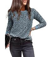 EVALESS Womens Crewneck Long Sleeve Tops Casual Polka Dots Tops Summer Fall 2025 Tshirts Shirts