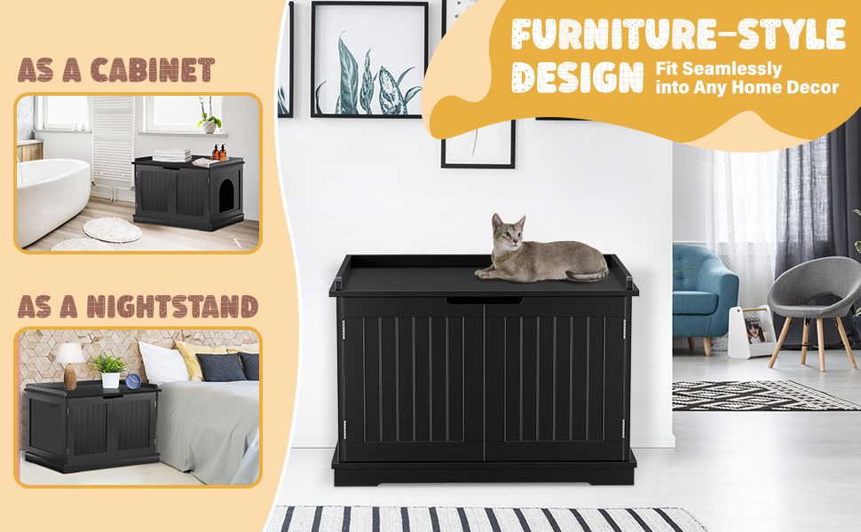 Modern Cat Washroom Storage Bench