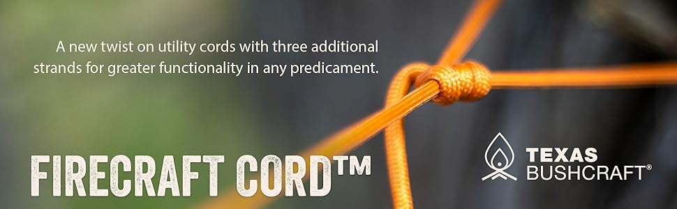 Texas Bushcraft Firecraft Cord Survival Paracord Utility Cord
