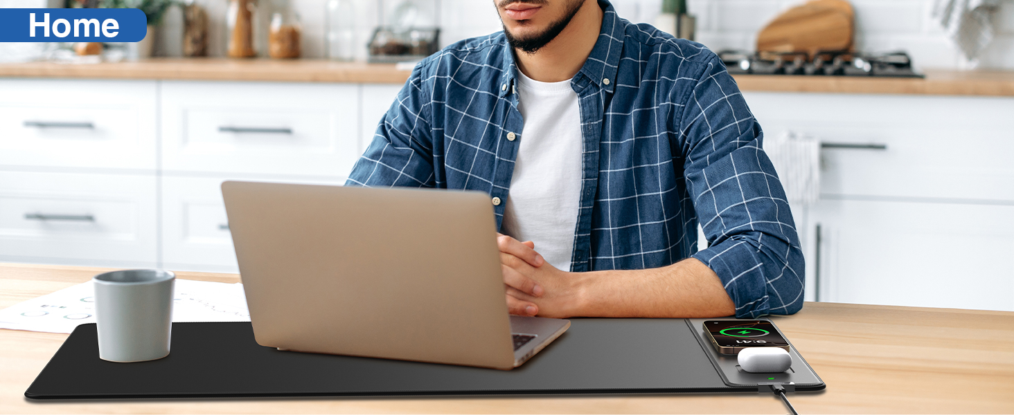 desk mat with wireless charger