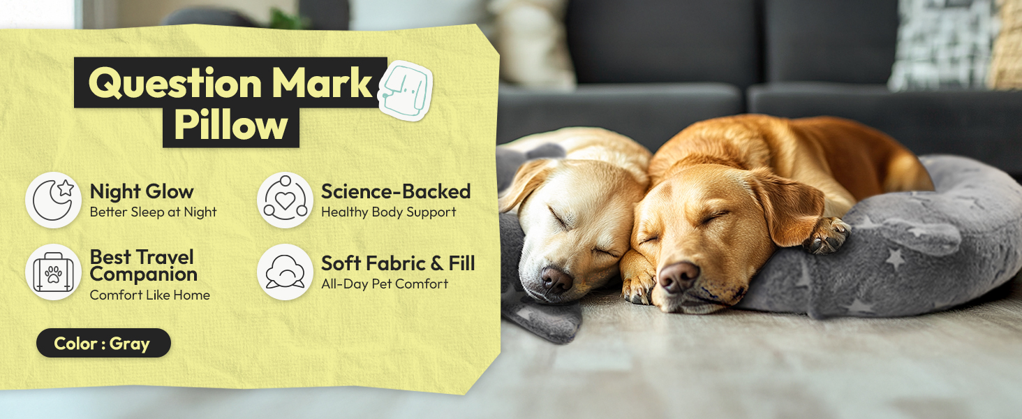 2 Question Mark Pillow Night Glow Science-Backed Best TravelCompanion Soft Fabric & Fill (2)