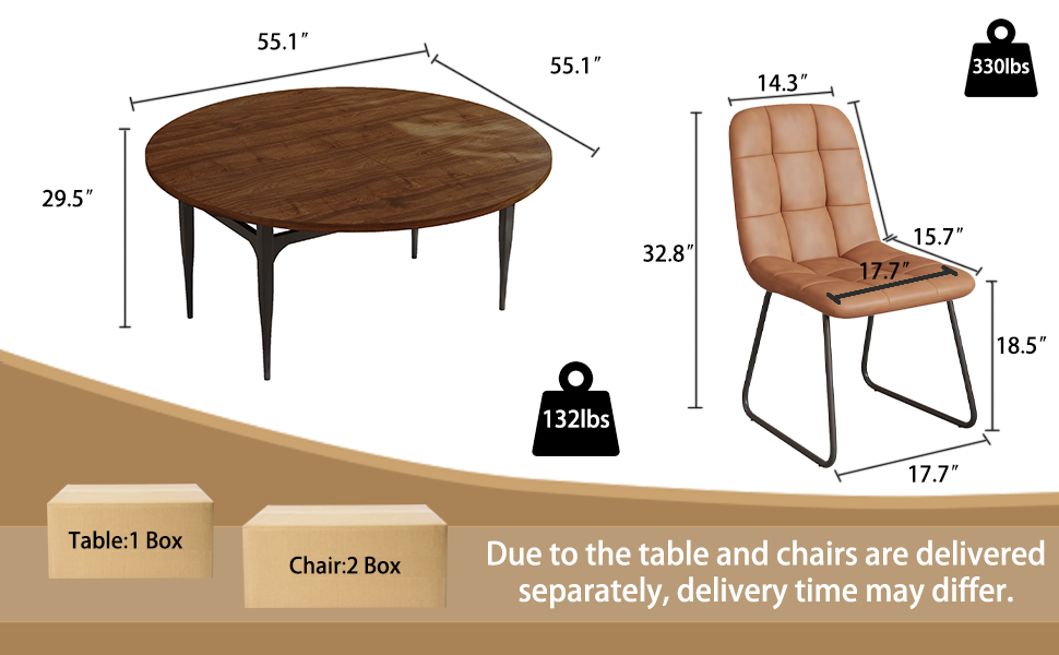 55-inch expandable foldable multi-function round dining table size