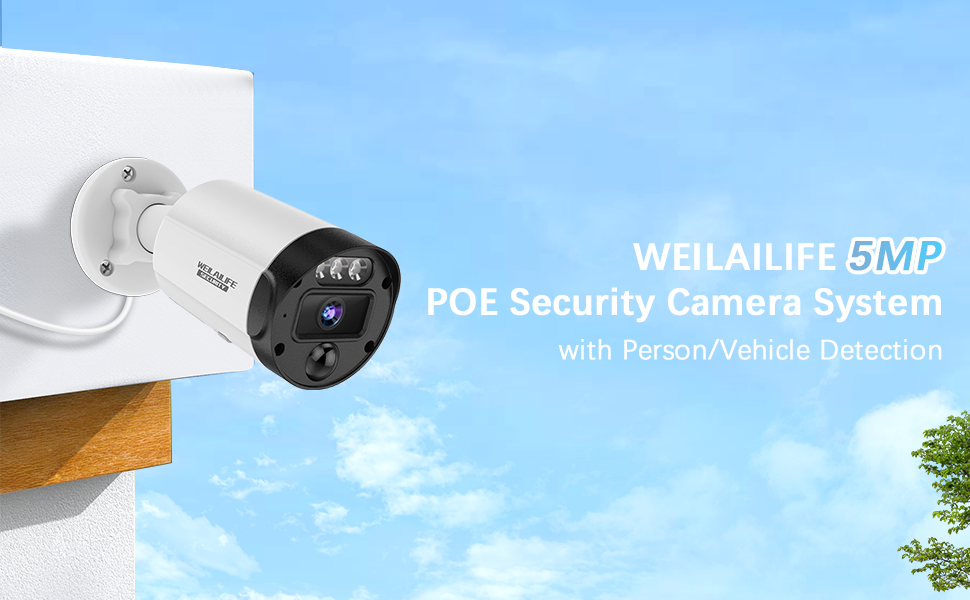 【130°Ultra WideAngle & 2Way Audio】 5MP Outdoor Wired