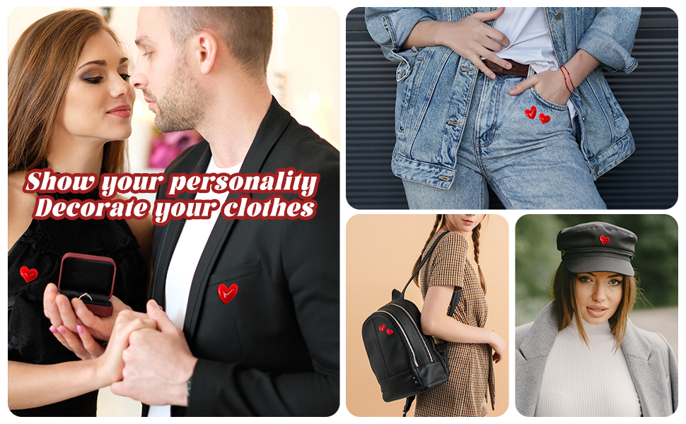 Amazon.com: IKSII 12Pcs Valentine's Day Heart Pins - Resin Small