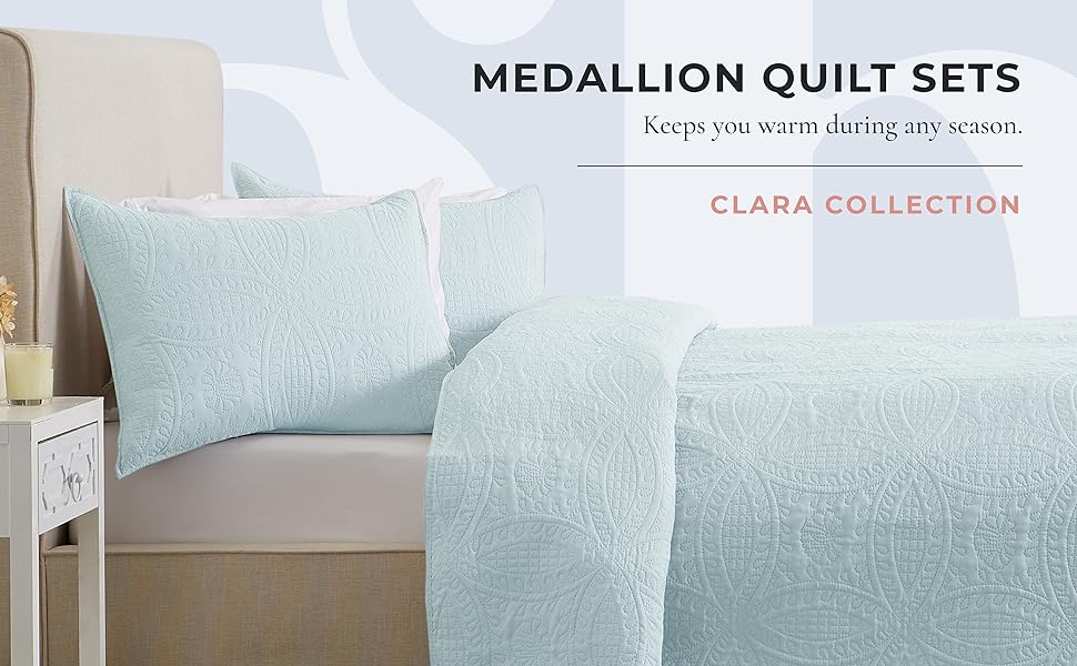 Pinsonic Medallion Quilt Sets, Clara Collection