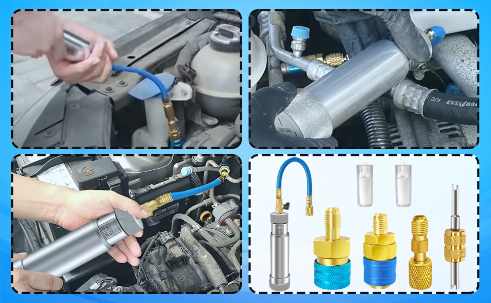 AC Dye Injector with ShutOff Valve, AC Oil Injector for