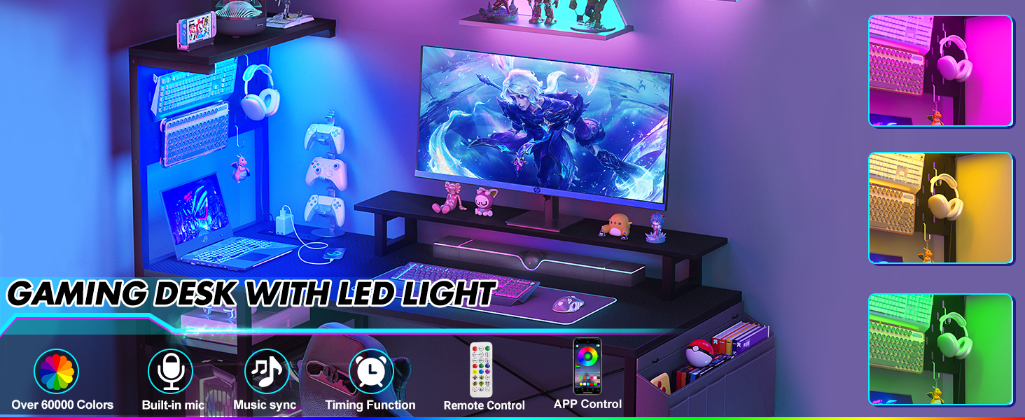 Homieasy gaming desk with pegboard