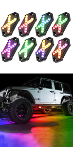 8 pods RGB Rock Lights