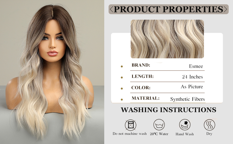 Esmee Long Wavy Ombre Brown to Blonde Wigs for Women