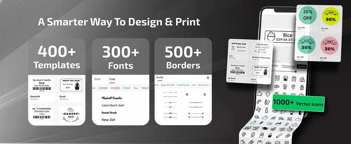 Print QR codes and barcodes instantly for packages, stock, or branding needs