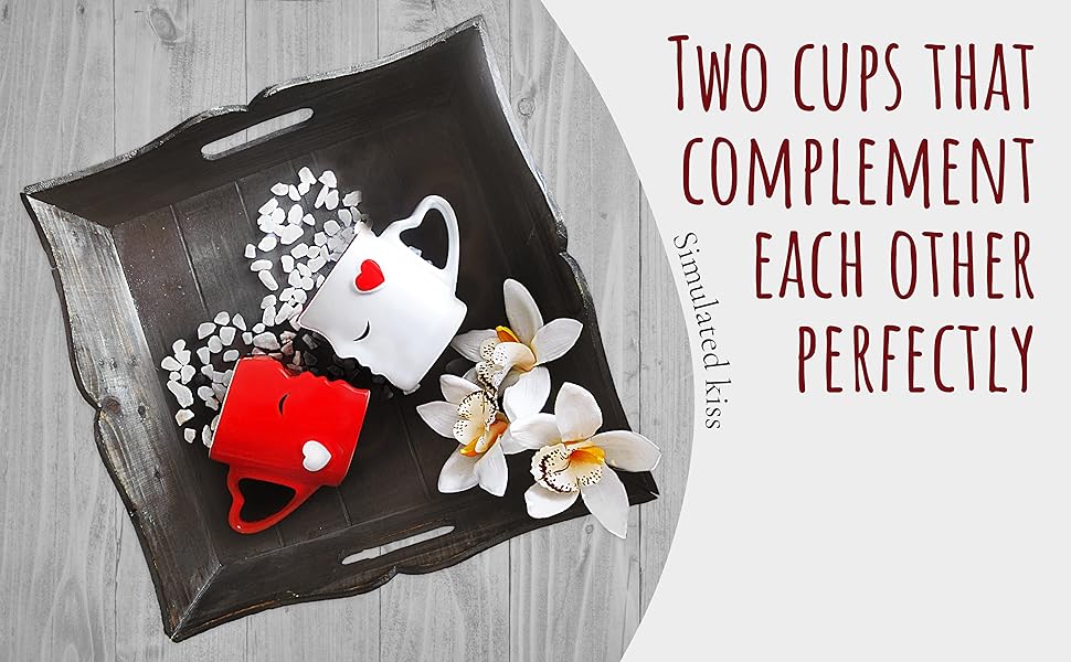 MIAMIO Coffee Mugs/Kissing Mugs Set Bridal Pair Gift (Red) Amazon.ca Home