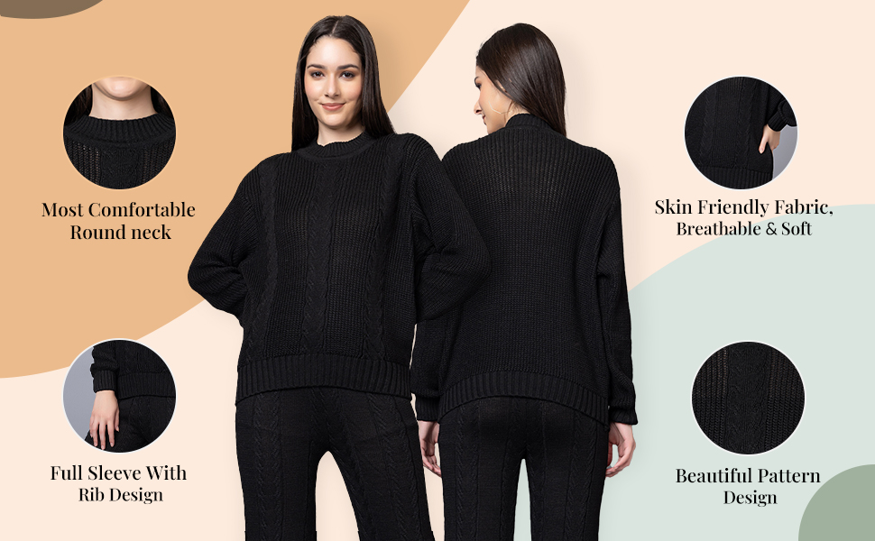 women woolen coord set