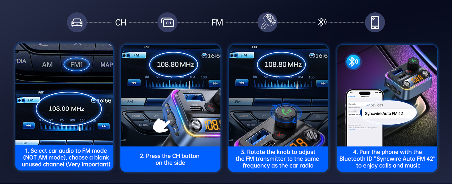 wireless bluetooth fm radio adapter