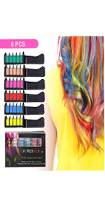 Hair Chalk Comb, Temporary Hair Chalk Salon Set, Beauty Tool Hair Chalk for Kids &amp; Girls