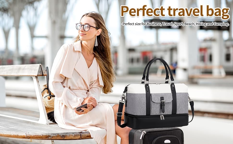 weekender bag for women gray