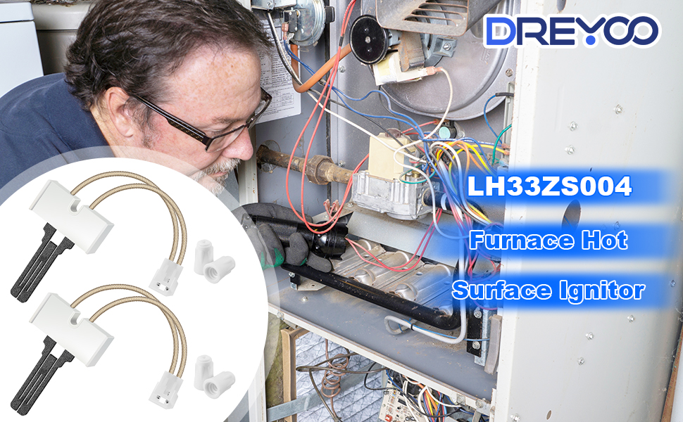 2 Pack LH33ZS004 Furnace Ignitor, Furnace Hot Surface Ignitor Igniter Direct