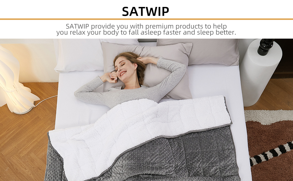 Satwip Weighted Blanket 20 lbs Queen Size Cozy Minky Dot