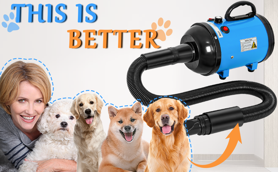 Dog Dryer for Large Dogs, 5.2HP 3500W High Velocity Pet