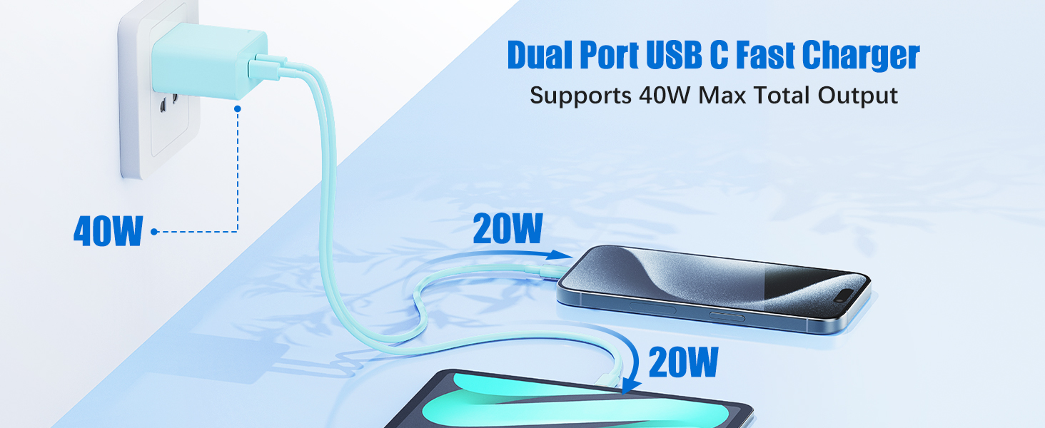40W Fast Charger for iPhone 16 15 Pro Max Charger Fast